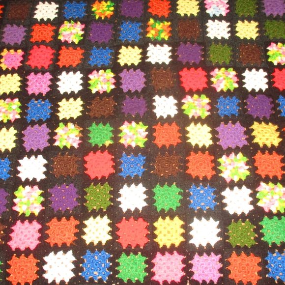 Roseanne Style Granny Square Afghan MultiColor Crochet Throw Heavy 60”x50” - Picture 4 of 6